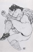 Egon Schiele Recumbent Female Nude with left leg drawn up oil painting picture wholesale